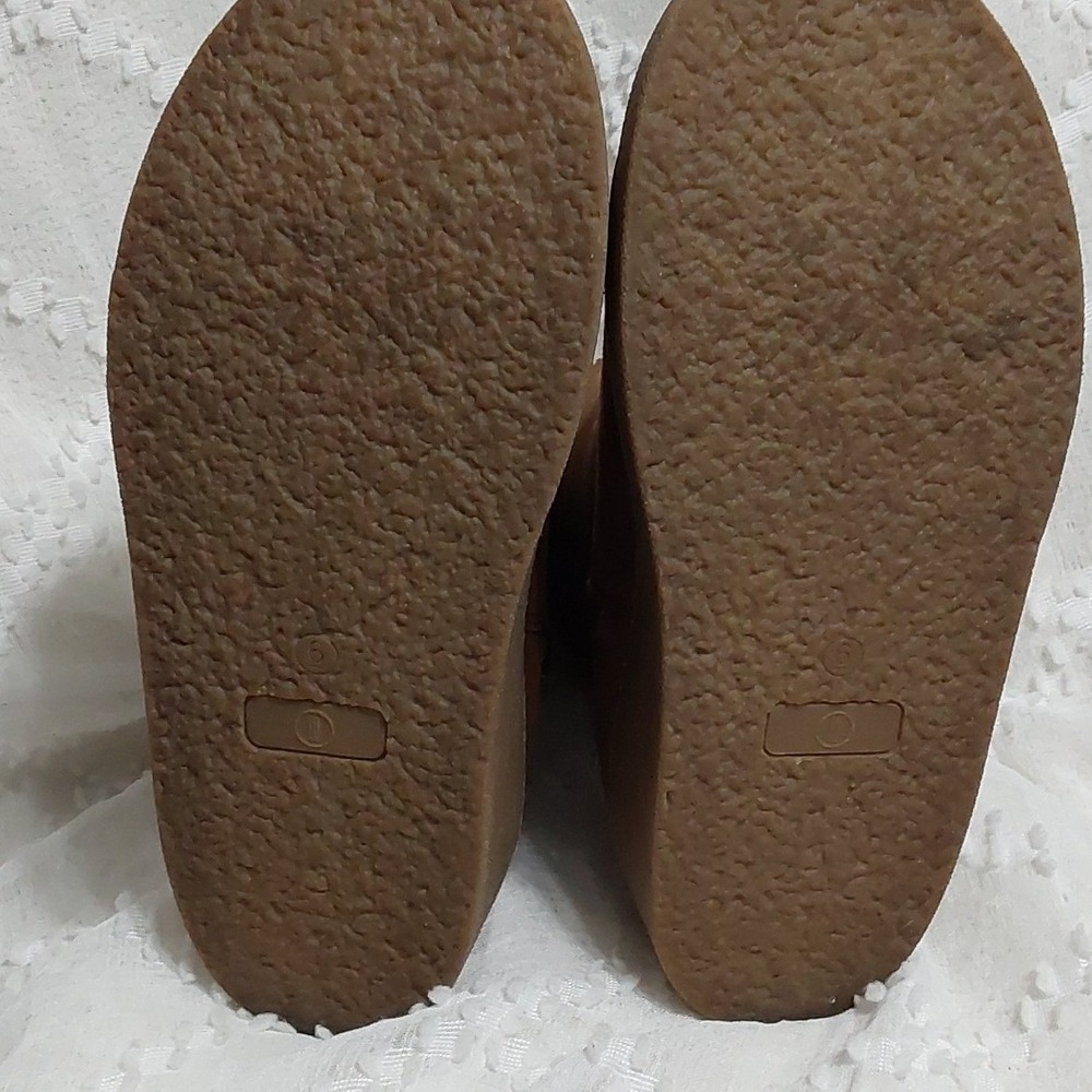 Womens Brown Faux Suede Platform Ankle Boots Wedge Sole Side Zip Size 6 - Picture 4 of 6